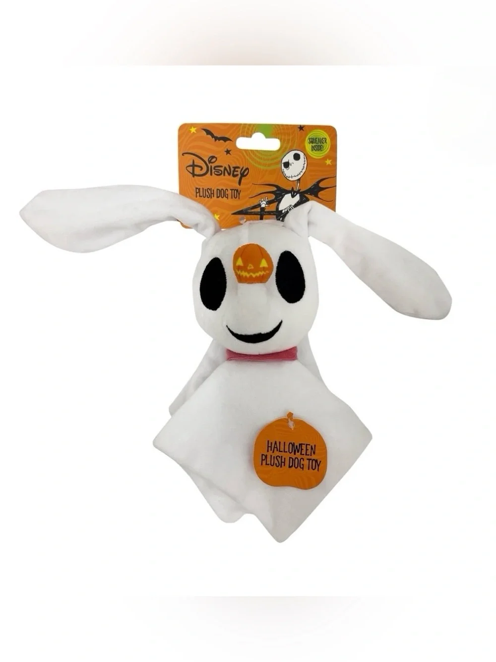 Disney White Bunny Ghost Plush with Orange Pumpkin Accent